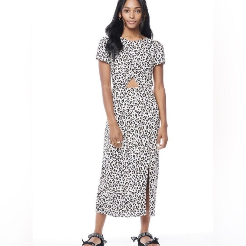 Saltwater LUXE Peg Midi Dress- Sweet Leopard Midi Dress- Size Small